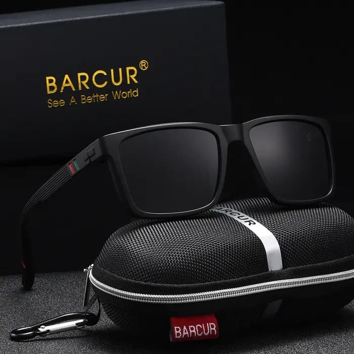 BARCUR 1 pièces sport marque hommes lunettes de soleil en plein air conduite cadre rectangulaire UV400