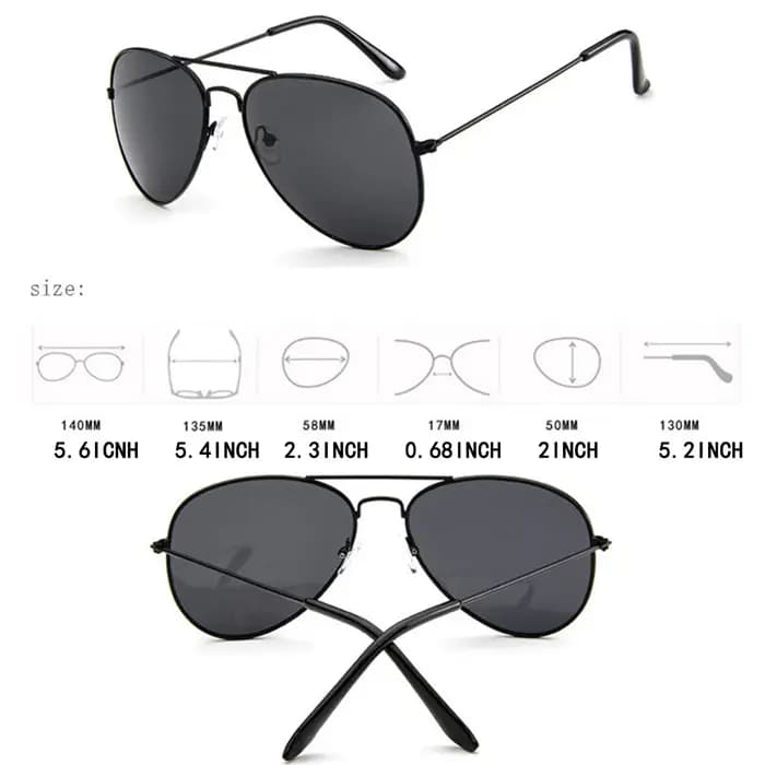 Ready Stock M'sia Original hommes lunettes de soleil UV400 pour voyage, conduite, mode aviateur alliage cadre
