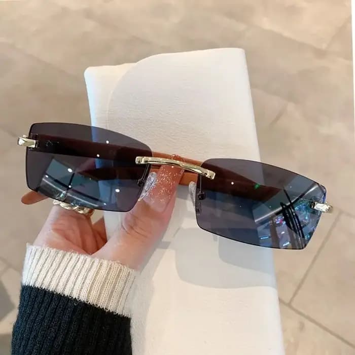 ChimPunk-Lunettes de soleil rectangulaires sans monture pour hommes et femmes