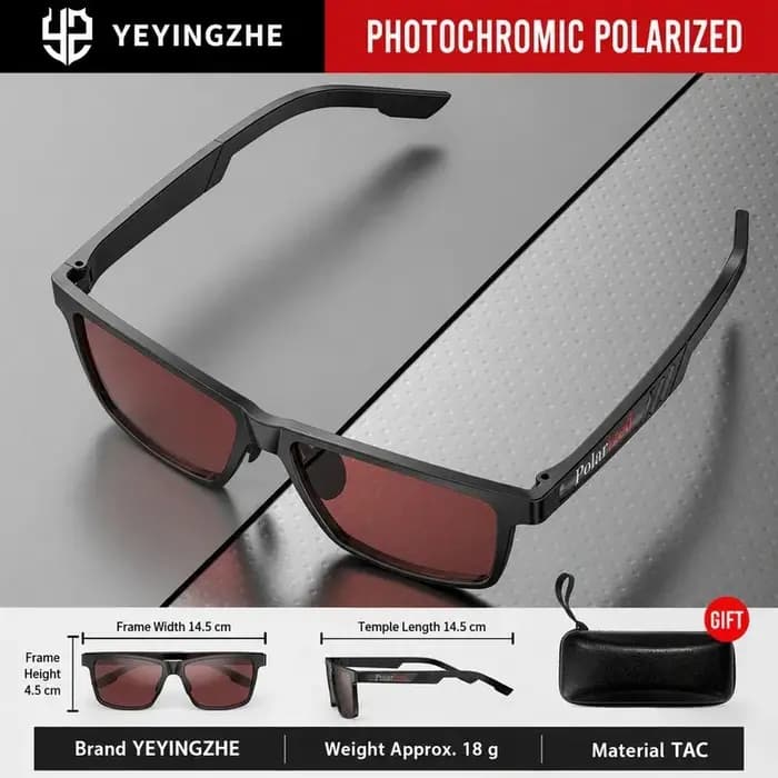 Lunettes de soleil sport polarisées UV400 photochromiques vision nocturne unisexe pour le cyclisme