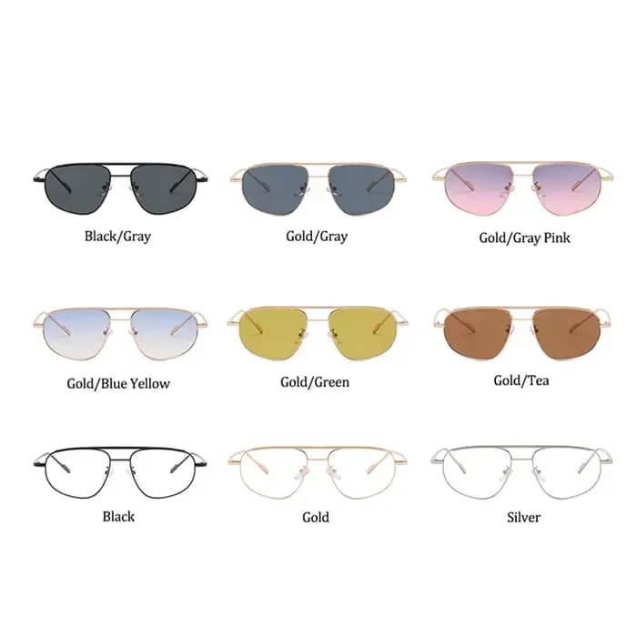 Lunettes de soleil classiques en métal pour hommes et femmes