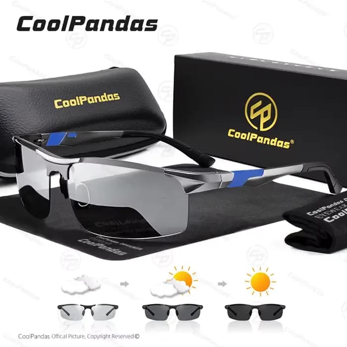 Lunettes de soleil polarisées photochromiques pour hommes, vision jour et nuit, anti-absorbe ouissem