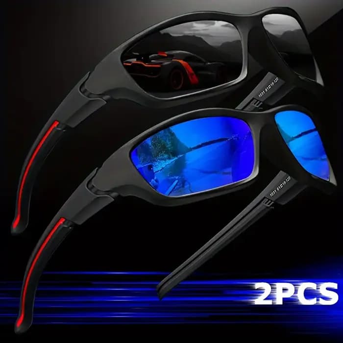 Lunettes polarisées à la mode, 2 pièces, Cool Fantasy avancé, Sports de plein air pour hommes et fem