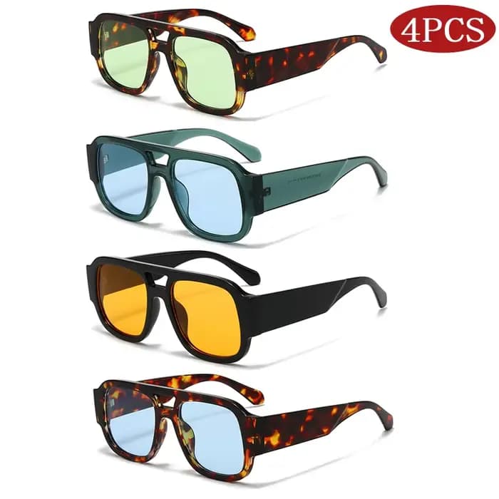 Lunettes de protection 1/4 ensembles rétro grand cadre Double ponts