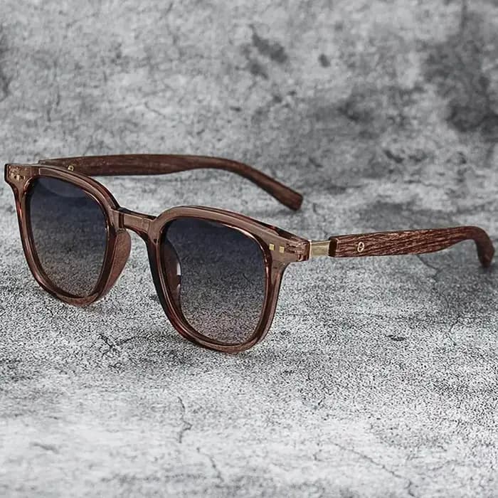 Lunettes de soleil rétro tendance en grain de bois – Protection UV polarisée pour hommes et femmes