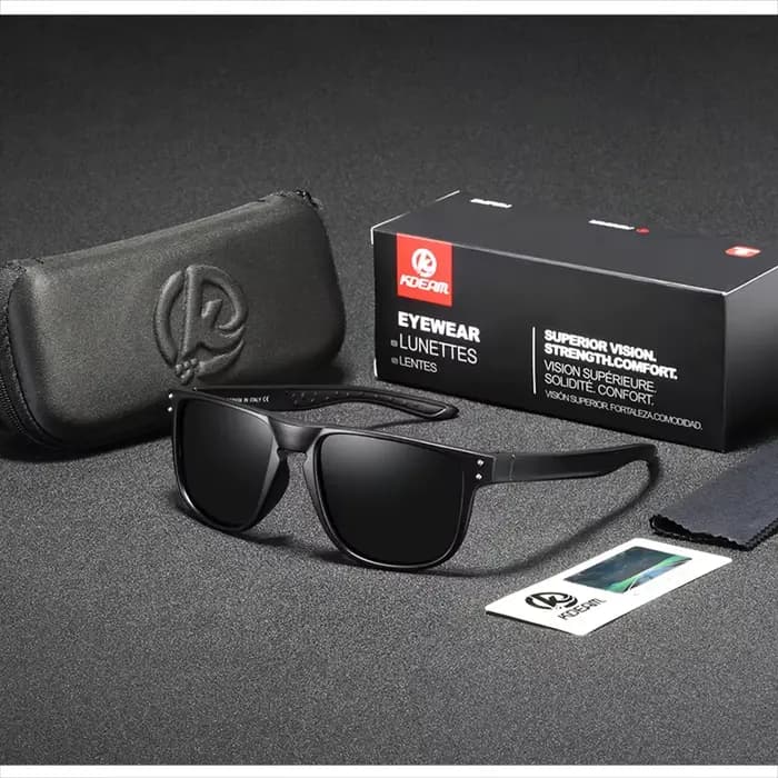 KDEAM éblouissement filtrage HD lunettes de soleil polarisées pour hommes élégance cristal cadre miroir