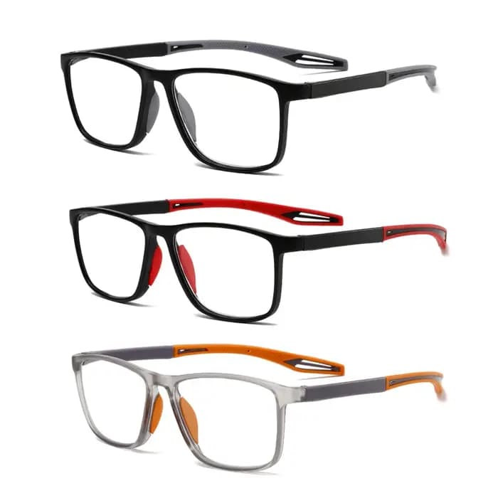 Trois paires de lunettes de lecture à grande monture élégantes et confortables