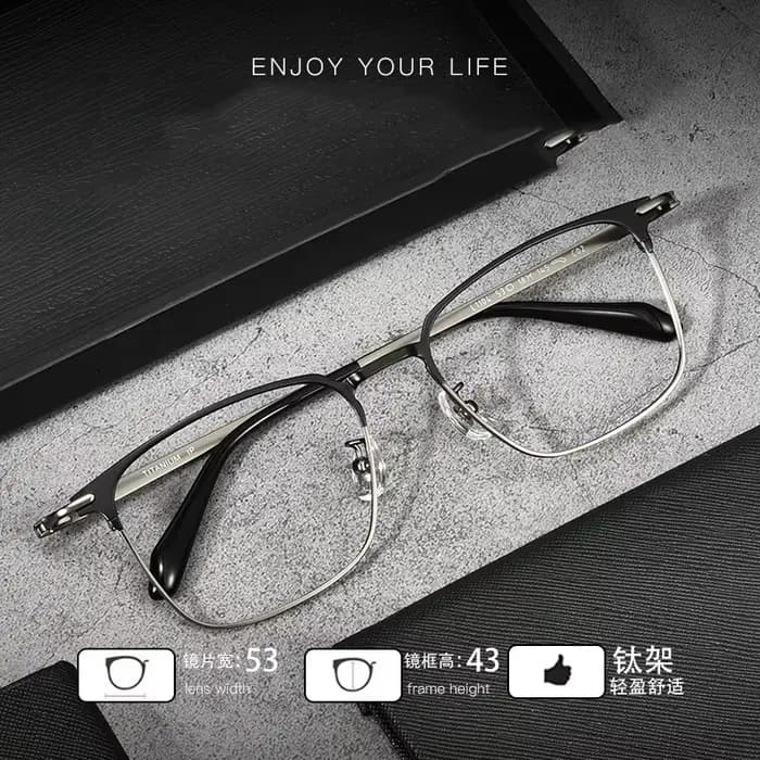 Monture de lunettes en titane pur pour hommes et femmes