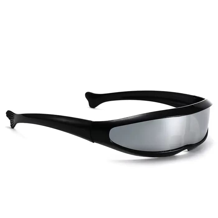 Lunettes de soleil futuristes à visière cyclope étroite pour hommes