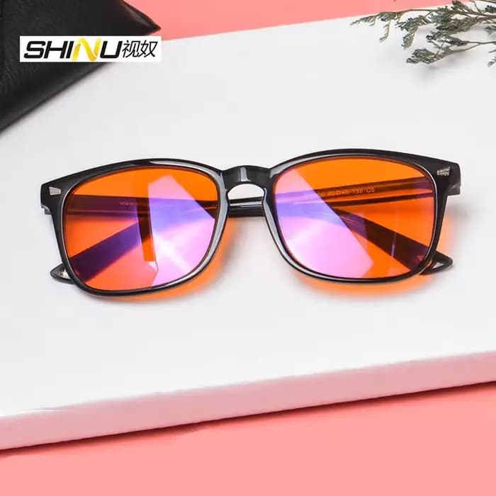 SHINU – lunettes teintées Orange, blocage de la lumière bleue, lentille Orange, Anti-Fatigue, monture à la mode, unisexe, pour jeux sur ordinateur