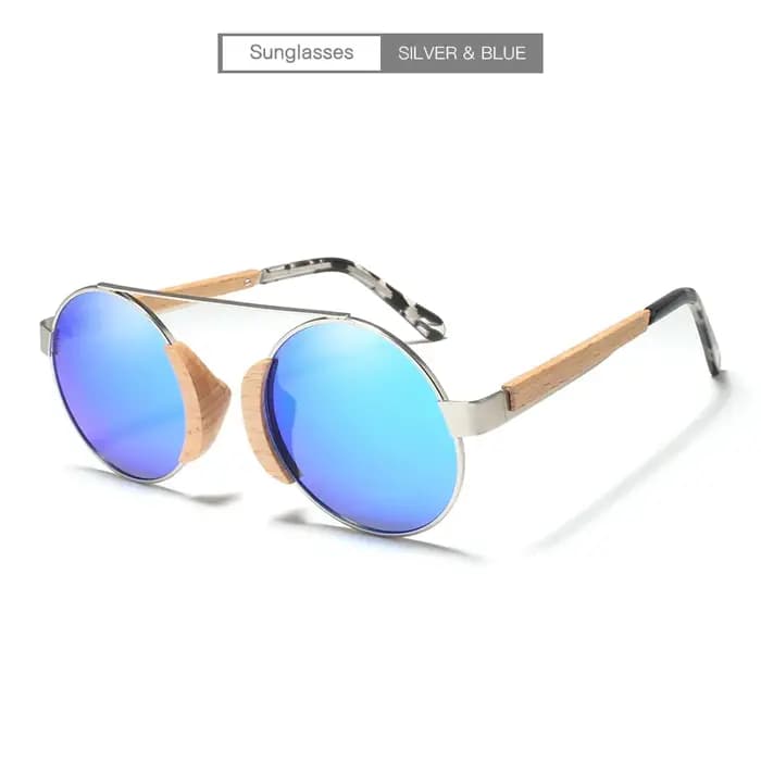 Lunettes de soleil rondes en bambou pour hommes et femmes