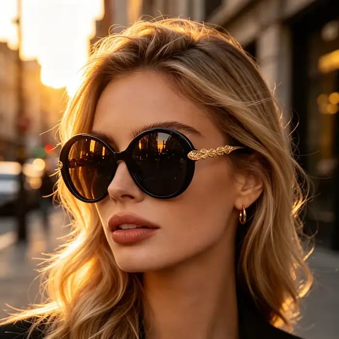 Lunettes de soleil rondes surdimensionnées pour femmes