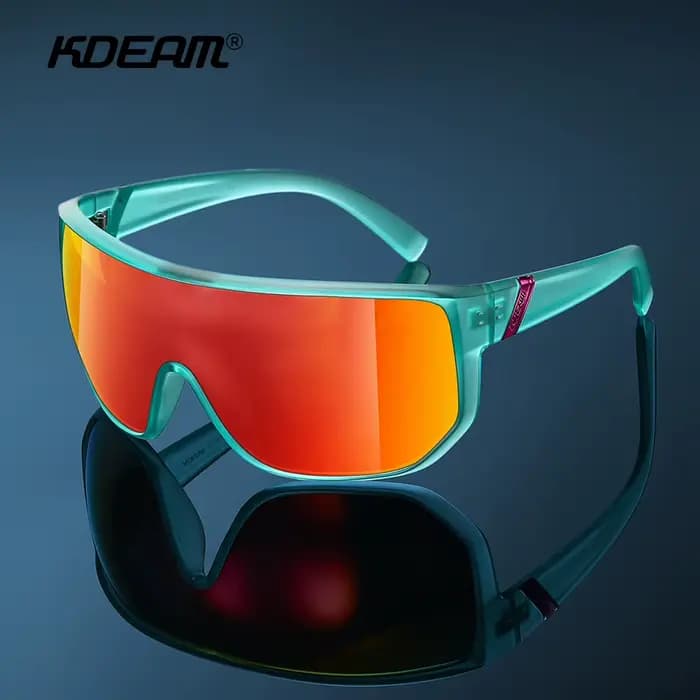 KDEAM-Lunettes de soleil de cyclisme pour hommes, lunettes de sport polarisées, lunettes grand angle