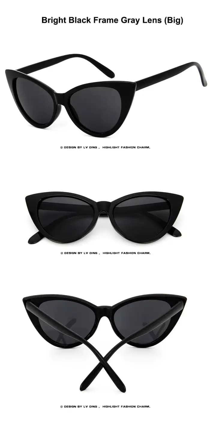 Lunettes de soleil yeux de chat pour femmes, mode, rétro, Vintage, marque de styliste, miroir