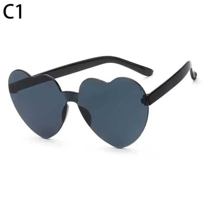 Lunettes de soleil en forme de cœur pour femmes, lunettes de soleil d'amour scintillantes, lunettes