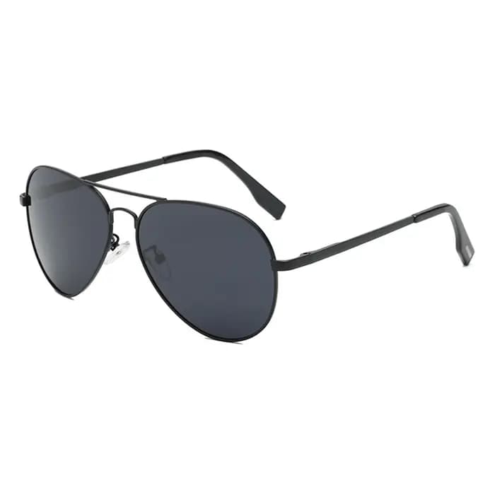 Classique grand pilote lunettes de soleil polarisées hommes de luxe en métal noir Aviation