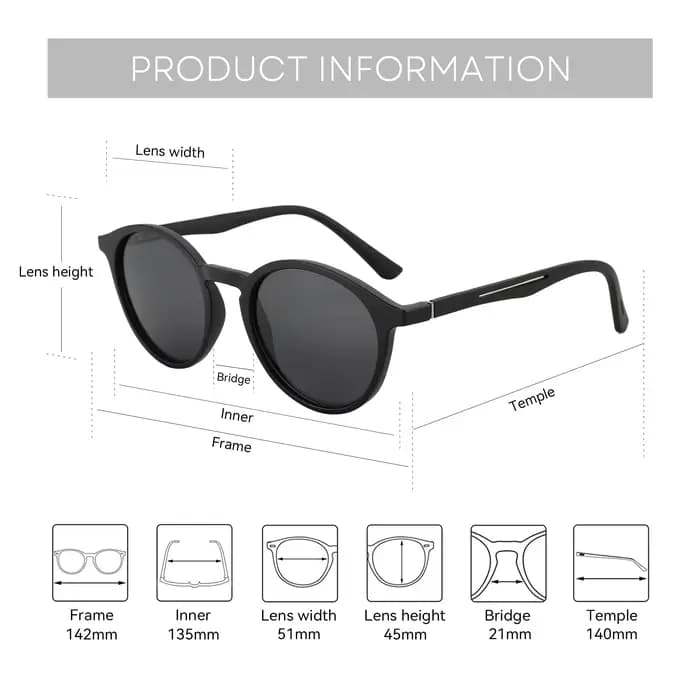 ZENOTTIC rétro lunettes de soleil polarisées pour hommes femmes Vintage cadre rond jambes en caoutchouc