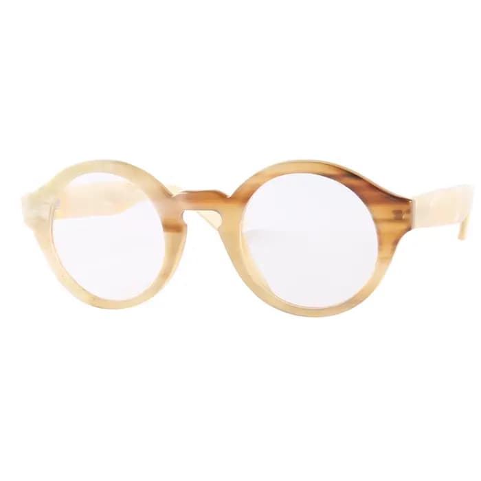 Lunettes rondes transparentes en écaille de tortue