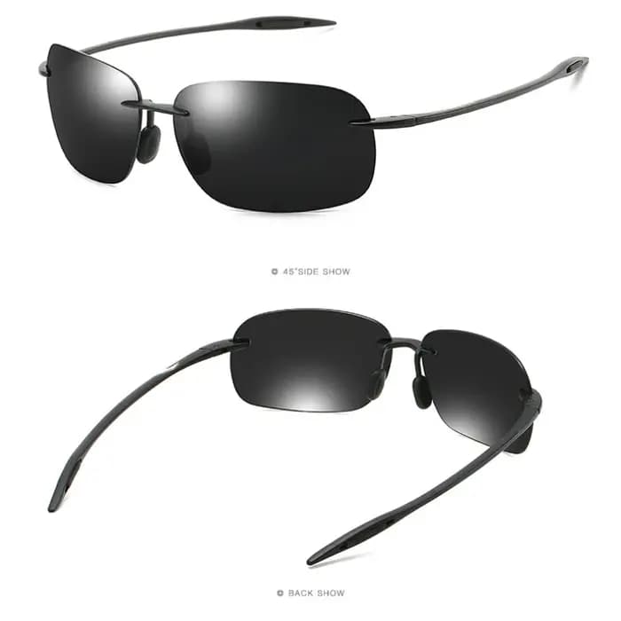 Nouvelles lunettes de soleil polarisées colorées ultra-légères sans cadre pour hommes et femmes maté