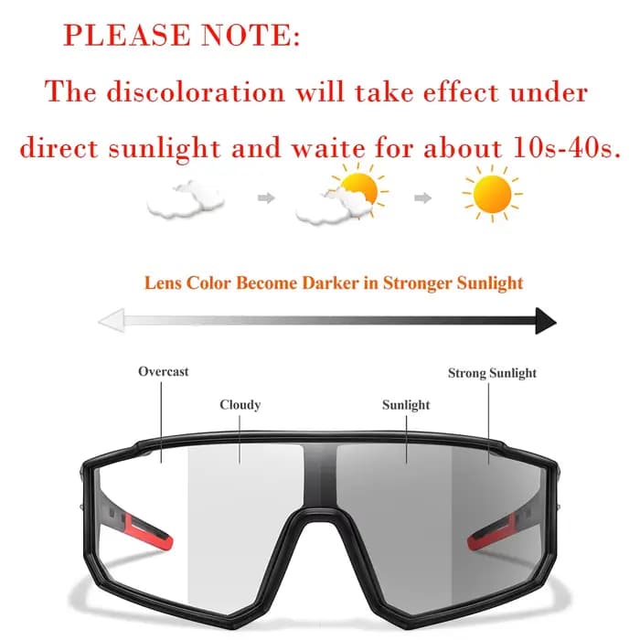 Nouveau Style marque lunettes photochromiques hommes femmes vélo vtt vélo course pêche cyclisme lune