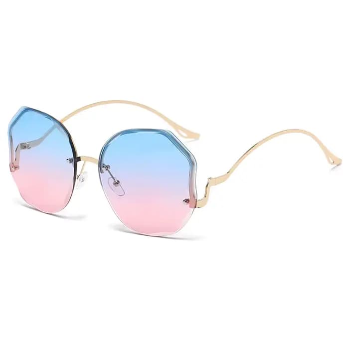 Lunettes de soleil à bords découpés sans cadre pour femmes