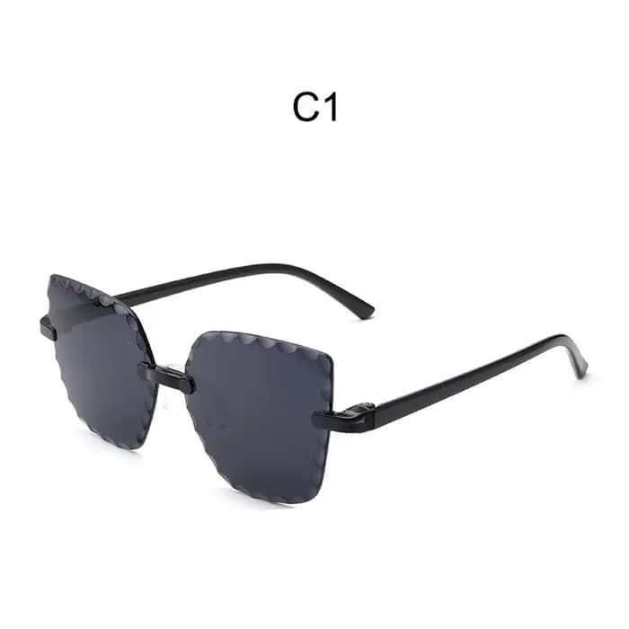 Nouvelles lunettes de soleil pour enfants mode fleur bébé personnalité sans cadre polygone