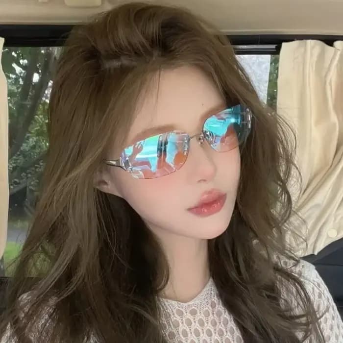 Lunettes de soleil sans monture tendance Y2K pour femmes