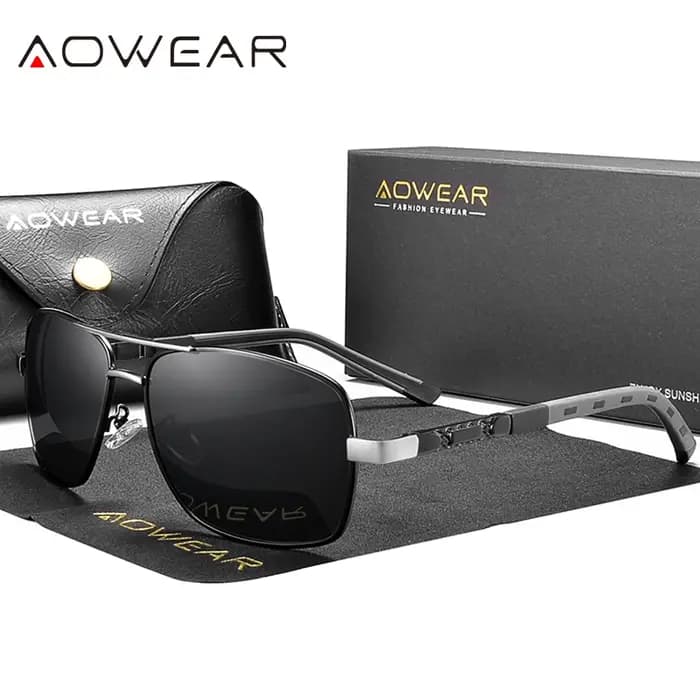 AOWEAR Lunettes de soleil polarisées vintage pour hommes et femmes