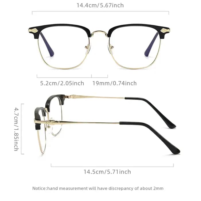 Mode Browline Anti-lumière bleue lunettes hommes femmes classique demi-monture
