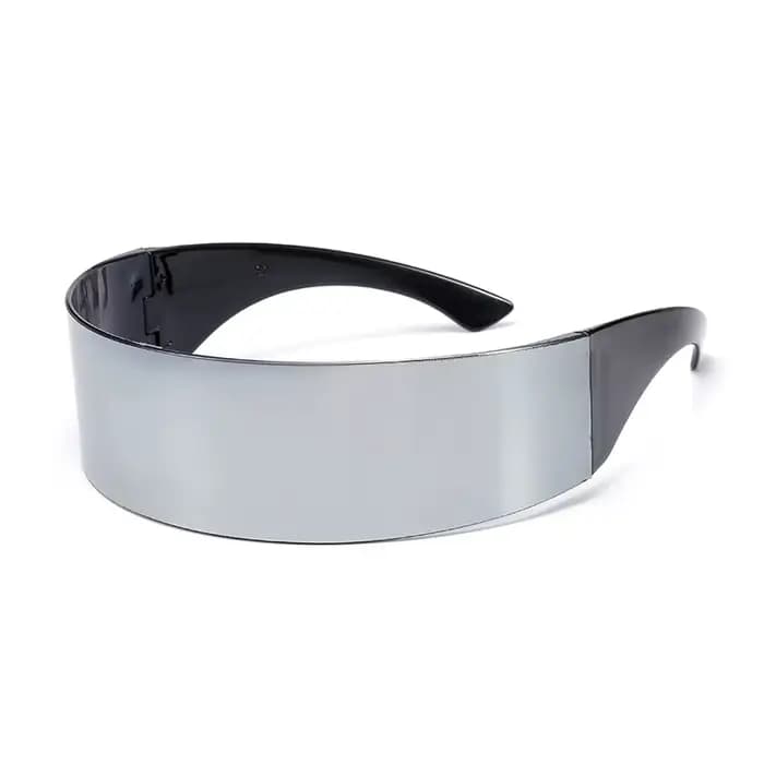 Futuriste étroit cyclope visière lunettes de soleil Laser