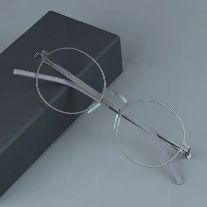 Allemagne marque ronde sans vis lunettes cadre hommes femmes mode ultraléger Simple