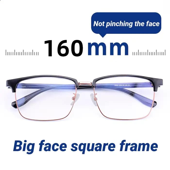 BLMUSA nouvelle mode carré surdimensionné cadre lunettes de Prescription affaires hommes large visage lecture lentilles