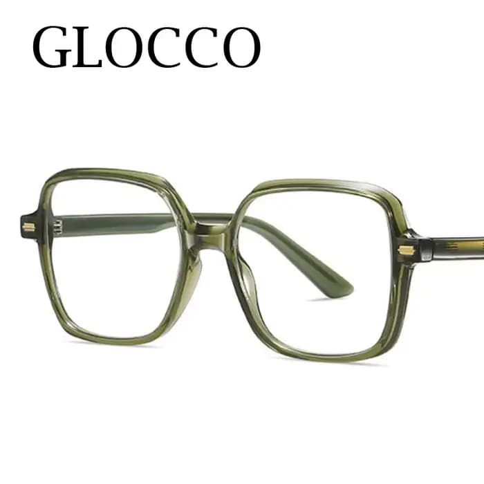 Lunettes de lecture carrées surdimensionnées vert gelée pour femmes et hommes