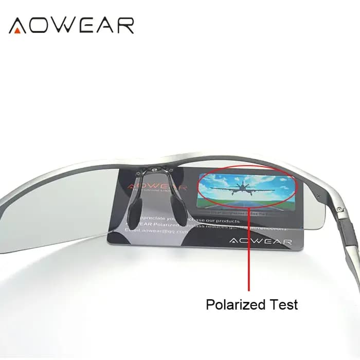 AOWEAR hommes photochromique polarisé sans monture lunettes de soleil hommes jour nuit conduite camé