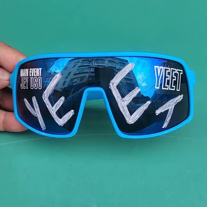 Lunettes de soleil Jey Uso Sports Shades USOS Yeet vertes, lunettes de lutte Bloodline, lunettes pou