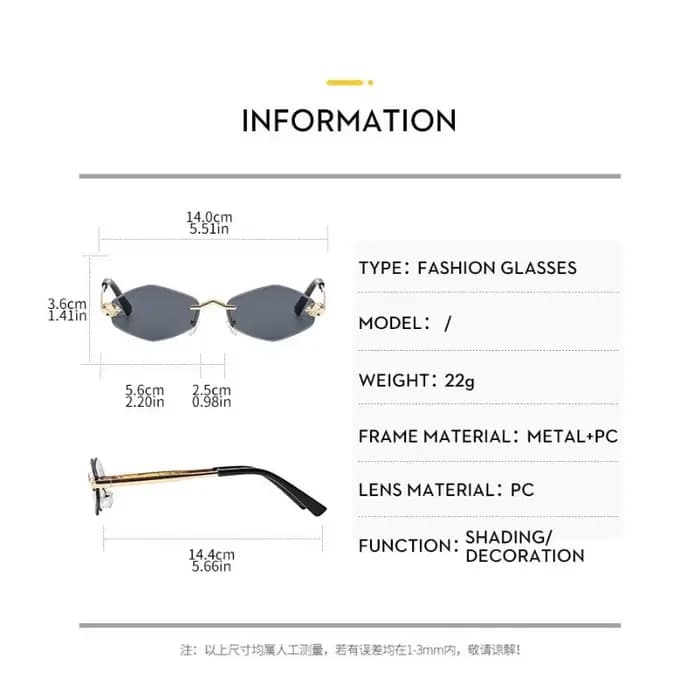 Lunettes de soleil polygone de luxe pour femmes Hipster