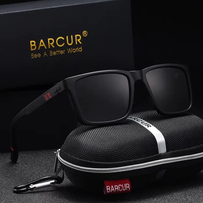 BARCUR 1 pièces sport marque hommes lunettes de soleil en plein air conduite cadre rectangulaire UV4