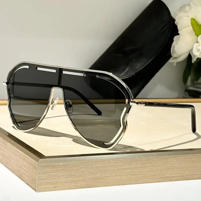Lunettes de soleil à monture large en alliage pour hommes et femmes