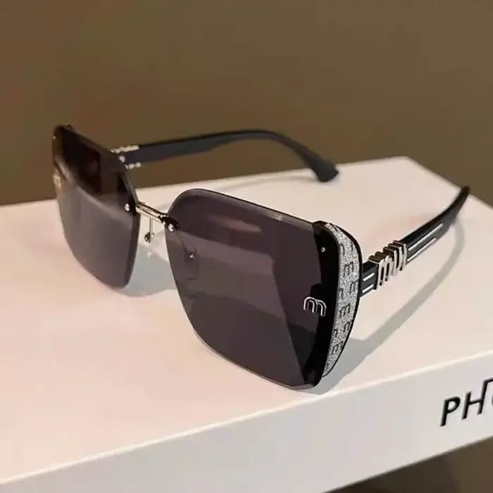 QVQV Lunettes de soleil carrées de luxe pour femmes, de haute qualité, avec lettres, style vintage, tendance, pour la conduite, Gafas De Sol