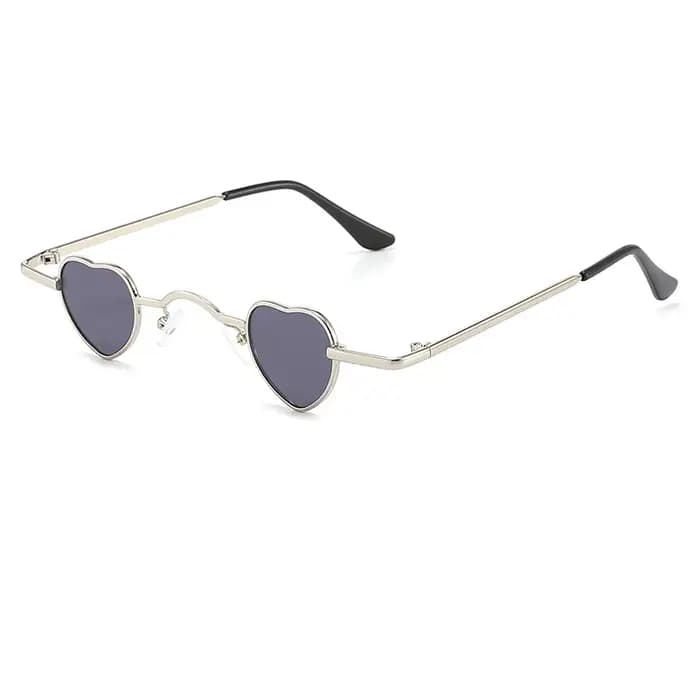 Lunettes de soleil vintage en métal en forme de petit cœur pour hommes et femmes