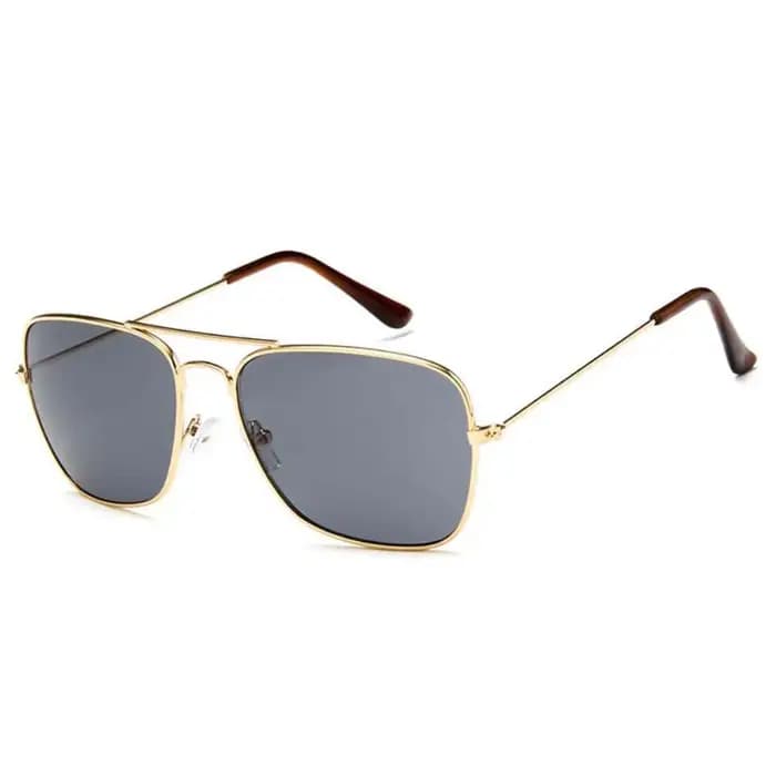 Shonemes lunettes de soleil carrées Vintage Double pont conduite nuances cadre en métal extérieur UV400