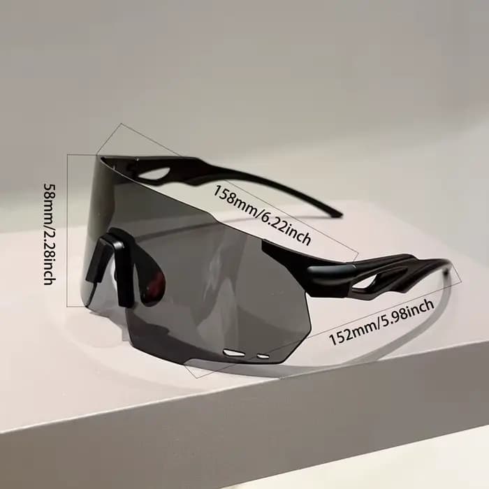 KAMMPT – lunettes surdimensionnées sans bords pour hommes, miroir rond enveloppé, lunettes de soleil