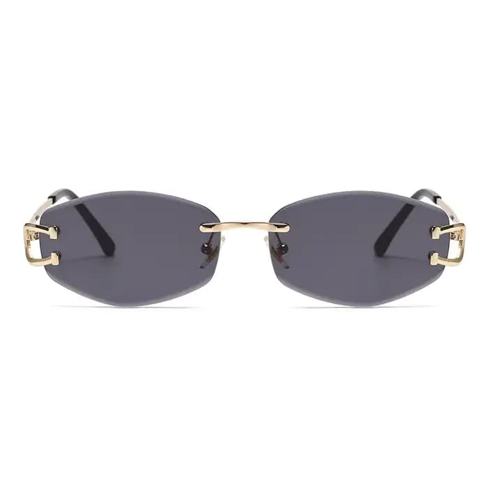 Lunettes de soleil polygone sans bords pour hommes et femmes