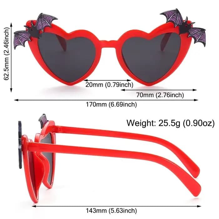 Lunettes de soleil en forme d'ailes de chauve-souris pour femmes