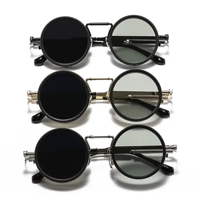 SHAUNA rétro métal rond Punk ND9 niveaux réglable gradation lunettes de soleil femmes polarisées UV4