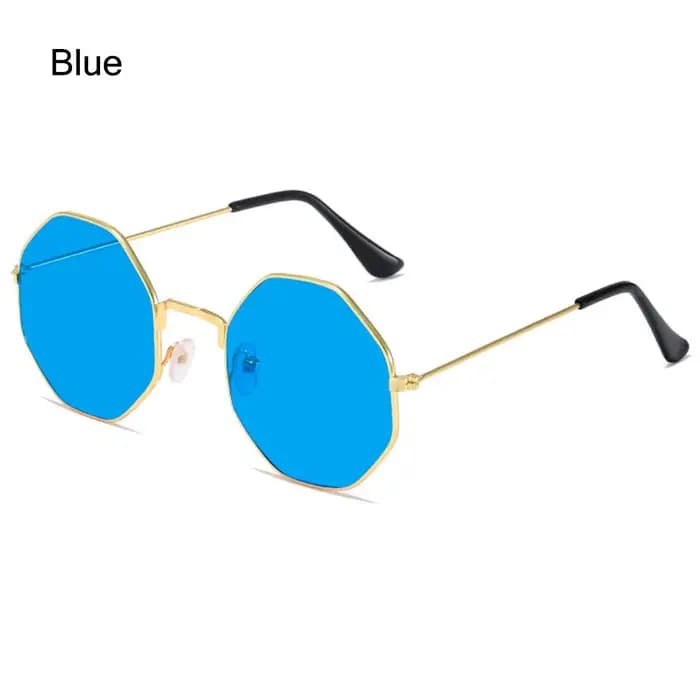 Lunettes de soleil rétro octogonales pour hommes et femmes, verres d'océan à la mode, protection UV4