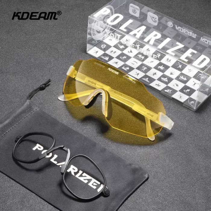 KDEAM-Lunettes de soleil polarisées photochromiques ultra légères pour hommes, lunettes de cyclisme