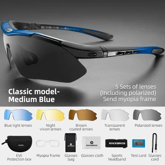 ROCKBROS Polarisées Sport Hommes Lunettes De Soleil Route Vélo