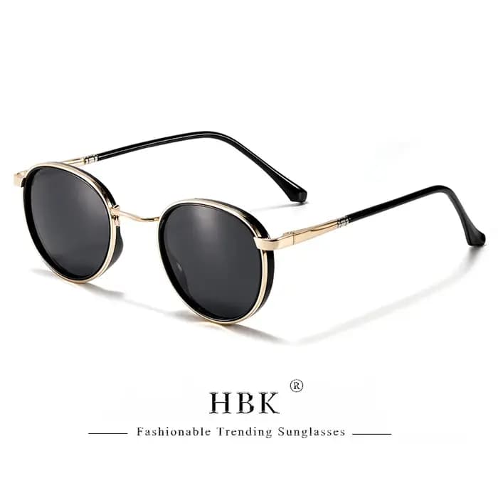 HBK TRetro Punk lunettes de soleil polarisées pour hommes conception ronde à la mode UV400 unisexe
