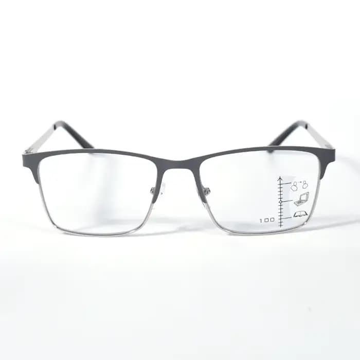 Lunettes de lecture progressives à monture grise pour hommes
